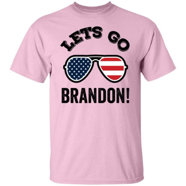 Glasses American Flag Let's Go Brandon T-shirt Unisex T-Shirt Light Pink S
