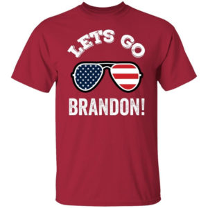 Glasses American Flag Let's Go Brandon T-shirt Unisex T-Shirt Red S