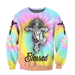 God Jesus Is My King My Life My Everything Blessed Tie Dye All Over Printed 3D Shirt 3D Sweatshirt Pink S