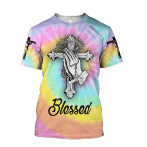 God Jesus Is My King My Life My Everything Blessed Tie Dye All Over Printed 3D Shirt 3D T-Shirt Pink S