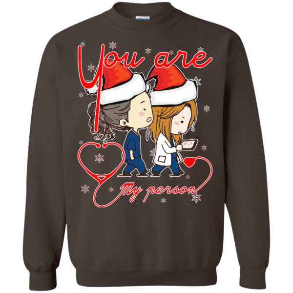 Grey's Anatomy You Are My Person Ugly Christmas Sweatshirt Sweatshirt Dark Chocolate S