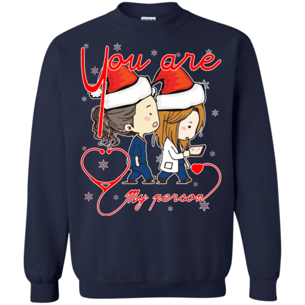 Grey's Anatomy You Are My Person Ugly Christmas Sweatshirt Sweatshirt Navy S