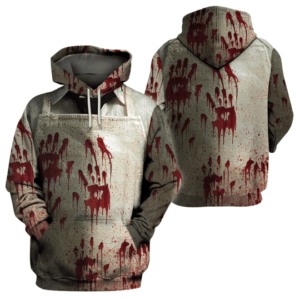 Halloween Leatherface Character Costume 3D All Over Print Hoodie 3D Hoodie Grey S
