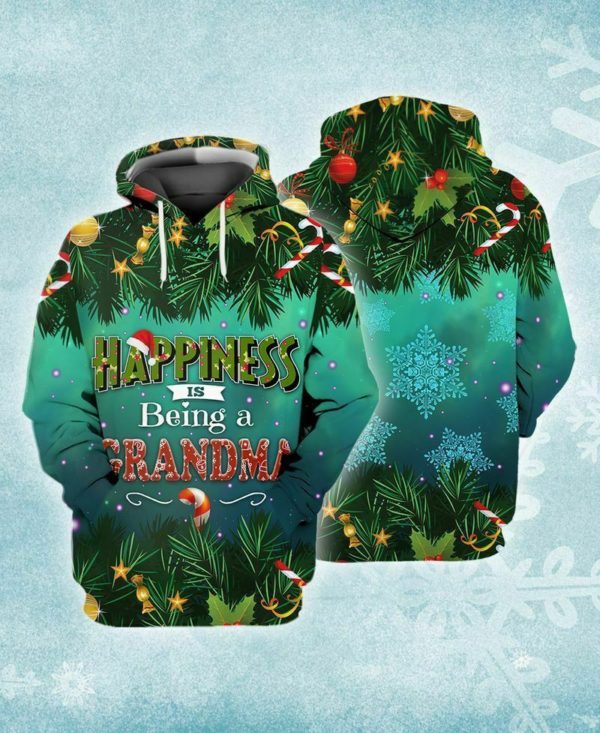 Happiness Is Being Grandma All Over Print 3D Hoodie 3D Hoodie Green S