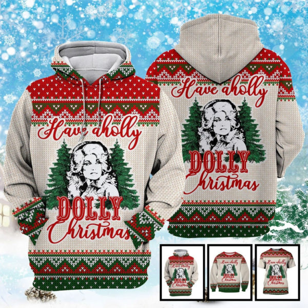 Have a Holly Dolly 3D All Over Print Christmas Shirt 3D Hoodie Red S