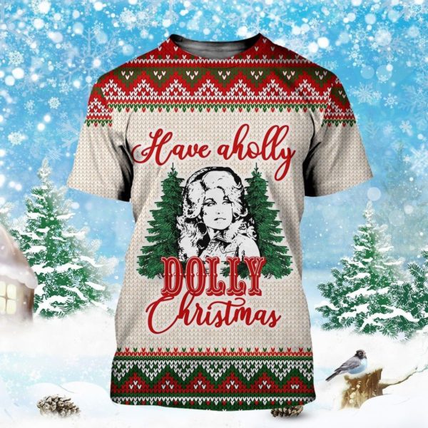 Have a Holly Dolly 3D All Over Print Christmas Shirt 3D T-Shirt Red S