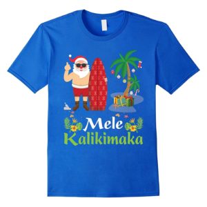 Hawaii Mele Kalikimaka Santa Christmas T-Shirt Unisex T-Shirt Royal S