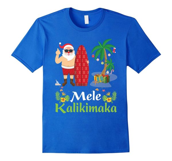Hawaii Mele Kalikimaka Santa Christmas T-Shirt Unisex T-Shirt Royal S
