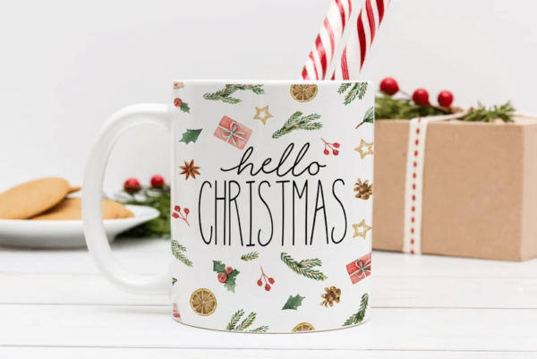 Hello Christmas Mug Gift Christmas Coffee Mug Mug 11oz White One Size
