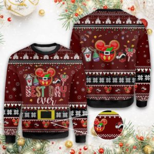Ice Cream Cartoon Best Day Ever Christmas 3D Sweater AOP Sweater Maroon S