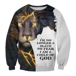 I'm No Longer A Slave To Fear I'm A Child Of God All Over Print 3D Shirt 3D Sweatshirt White S