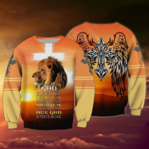 Jesus I Believe In God Believe In The Holy Spirit Christmas Shirt 3D Sweatshirt Yellow S