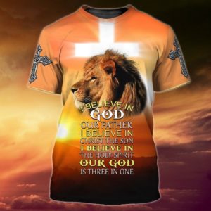 Jesus I Believe In God Believe In The Holy Spirit Christmas Shirt 3D T-Shirt Yellow S