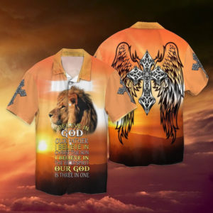Jesus I Believe In God Believe In The Holy Spirit Christmas Shirt Hawaiian Shirt Yellow S