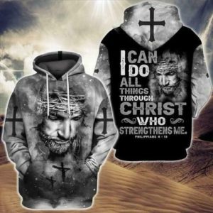 Jesus I Can Do All Things Through Christ 3D All Over Print Hoodie 3D Hoodie Black S