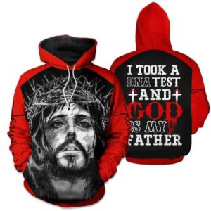 Jesus I Took A DNA Test And God Is My Father All Over Print 3D Hoodie Zip Hoodie 3D Hoodie Red S