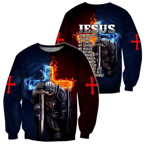 Jesus Is My God My Life My All Everything 3D All Over Printed Shirt 3D Sweatshirt Navy S