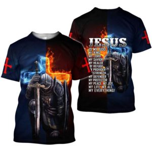 Jesus Is My God My Life My All Everything 3D All Over Printed Shirt 3D T-Shirt Navy S