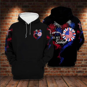 Jesus Is My Savior Fireworks All Over Print 3D Shirt 3D Hoodie Black S