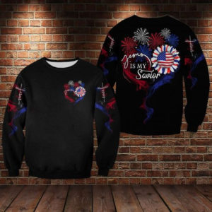 Jesus Is My Savior Fireworks All Over Print 3D Shirt 3D Sweatshirt Black S