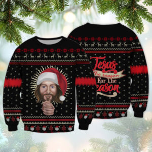 Jesus Is The Reason For The Season Christmas All Over Print 3D Shirt 3D Sweatshirt Black S