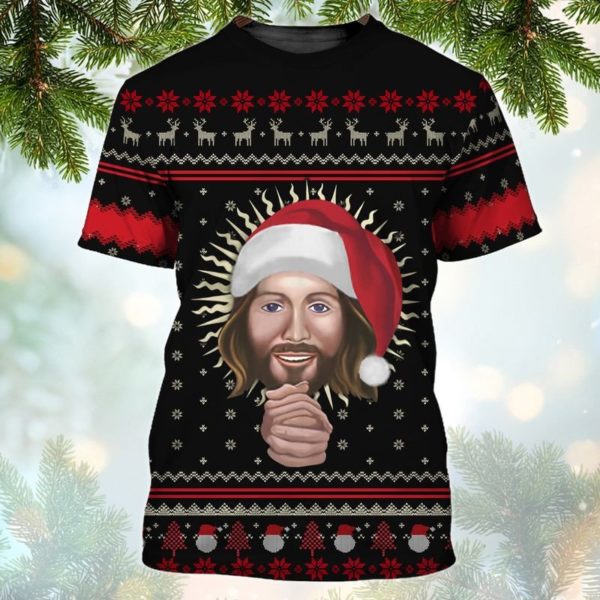 Jesus Is The Reason For The Season Christmas All Over Print 3D Shirt 3D T-Shirt Black S