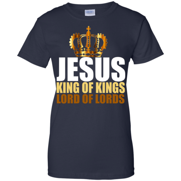 Jesus King of Kings Lord of Lords Christmas T-shirt Hoodie Ladies T-Shirt Navy S