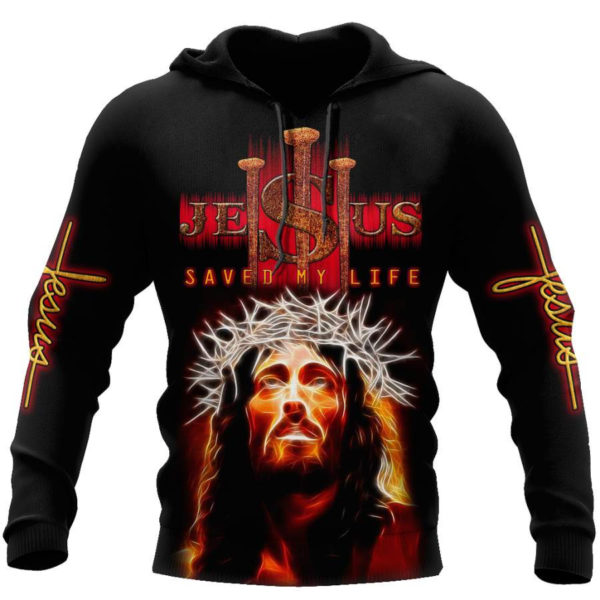 Jesus Saved My Life 3D All Over Printed Shirts 3D Hoodie Black S