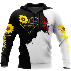 Jesus Sunflower It's Not Religion It's A Relationship All Over Print 3D Shirt 3D Hoodie White S