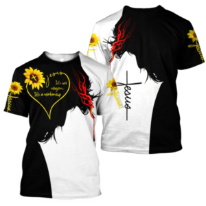 Jesus Sunflower It's Not Religion It's A Relationship All Over Print 3D Shirt 3D T-Shirt White S