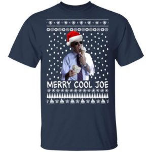 Joe Biden Eating an Ice Cream Merry Cool Joe Christmas Shirt Unisex T-Shirt Navy S