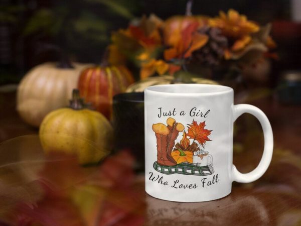 Just A Girl Who Loves Fall Coffee Mug Mug 11oz White One Size