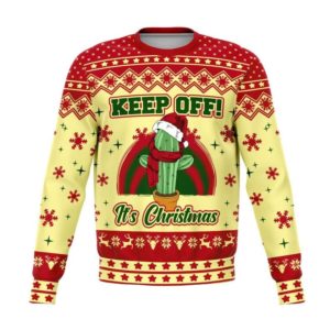 Keep Off It's Cactus Winter Ugly Christmas Sweater AOP Sweater Yellow S