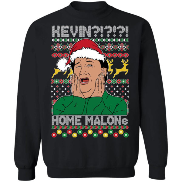 Kevin Home Malone Ugly Christmas Sweatshirt Christmas Sweatshirt Black S