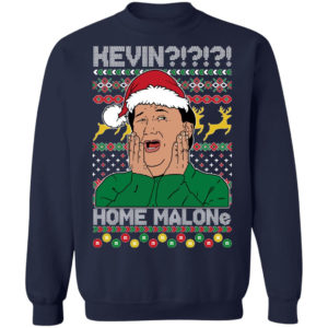 Kevin Home Malone Ugly Christmas Sweatshirt Christmas Sweatshirt Navy S