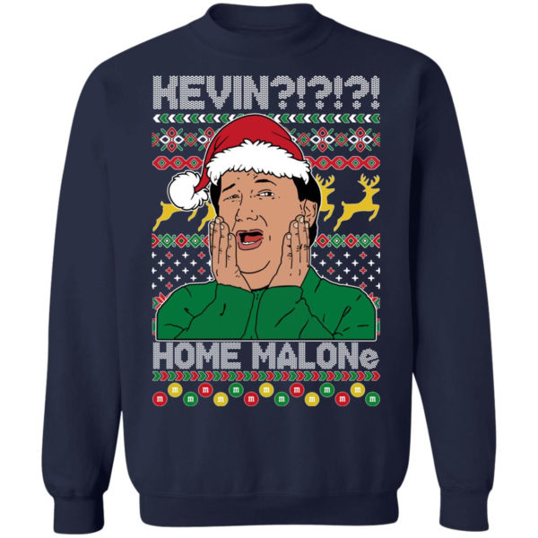 Kevin Home Malone Ugly Christmas Sweatshirt Christmas Sweatshirt Navy S