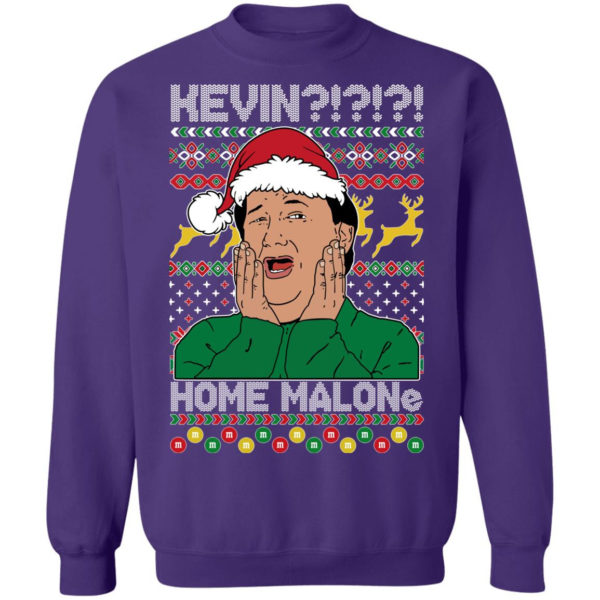 Kevin Home Malone Ugly Christmas Sweatshirt Christmas Sweatshirt Purple S
