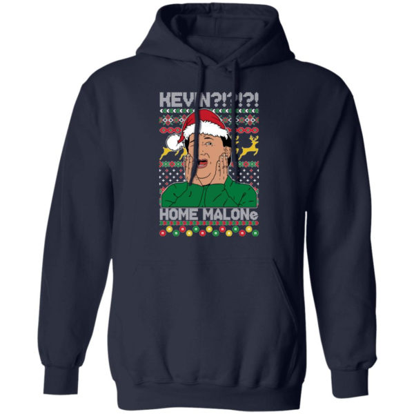 Kevin Home Malone Ugly Christmas Sweatshirt Hoodie Navy S