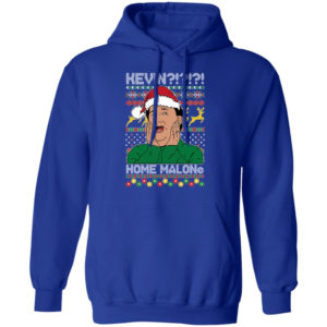 Kevin Home Malone Ugly Christmas Sweatshirt Hoodie Royal S