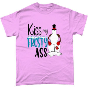 Kiss My Frosty Ass Snowman Christmas Sweatshirt Unisex T-Shirt Light Pink S