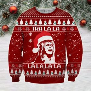Labyrinth Jareth Tra La La La La La La Ugly Snowman Christmas Sweatshirt AOP Sweater Red S