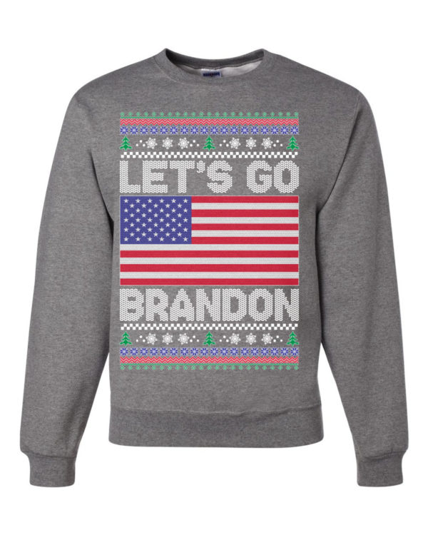 Let's Go Brandon Christmas Sweatshirt Sweatshirt Dark Heather S