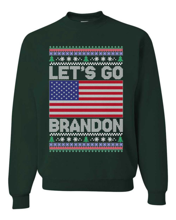 Let's Go Brandon Christmas Sweatshirt Sweatshirt Forest Green S
