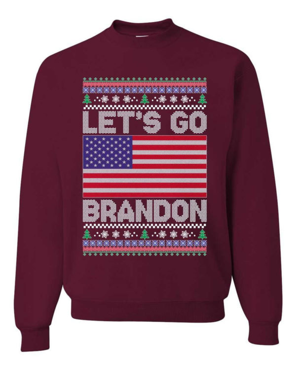 Let's Go Brandon Christmas Sweatshirt Sweatshirt Maroon S
