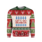 Let's Go Brandon Funny Christmas Sweater 3D Sweatshirt Red S