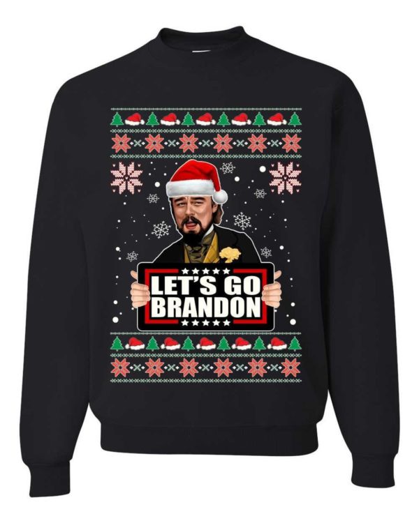 Let's Go Brandon Leo Laughing Meme Christmas Sweatshirt Sweatshirt Black S