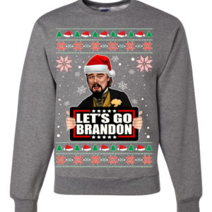 Let's Go Brandon Leo Laughing Meme Christmas Sweatshirt Sweatshirt Dark Heather S