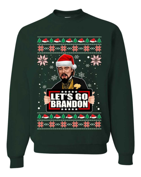 Let's Go Brandon Leo Laughing Meme Christmas Sweatshirt Sweatshirt Forest Green S