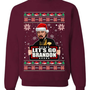 Let's Go Brandon Leo Laughing Meme Christmas Sweatshirt Sweatshirt Maroon S