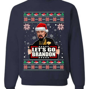 Let's Go Brandon Leo Laughing Meme Christmas Sweatshirt Sweatshirt Navy S